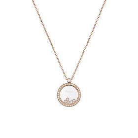 Roségold, Halsschmuck, Chopard Happy Diamonds Icons Anhänger mit Halskette 799434-5301