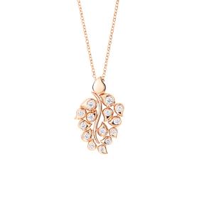 Roségold, Halsschmuck, Tamara Comolli SNOWFLAKES Anhänger Leaf Classic  P-SF-L-Cl-rg