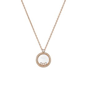 Roségold, Halsschmuck, Chopard Happy Diamonds Icons Anhänger mit Halskette 793929-5301