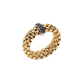 Gelbgold, Ringe, FOPE Vendôme Flex'it Ring mit schwarzen Diamanten 55902AX_BN_G_X1X_00S