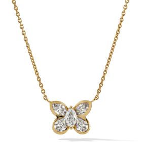 Rotgold, Halsschmuck, Hans D. Krieger Butterfly Anhänger mit Kette 111.2381.14.6