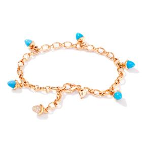 Roségold, Armschmuck, Tamara Comolli MIKADO Armband Charm Türkis B-MC-Ch-Tur-p-rg