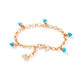 Roségold, Armschmuck, Tamara Comolli MIKADO Armband Charm Türkis B-MC-Ch-Tur-p-rg