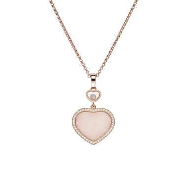 Halsschmuck, Roségold, Chopard Happy Hearts Anhänger mit Halskette