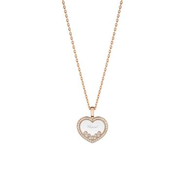 Halsschmuck, Roségold, Chopard Happy Diamonds Icons Anhänger mit Halskette