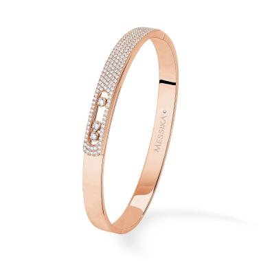 Armschmuck, Roségold, Messika Bangle Move Noa Pavée Armspange