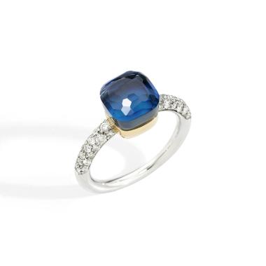 Ringe, Weißgold, Pomellato Nudo Deep Blue kleiner Ring