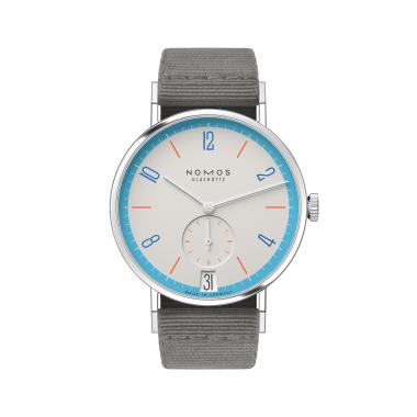 Unisex, Handaufzug, NOMOS Glashütte Tangente 38 Datum Peace 