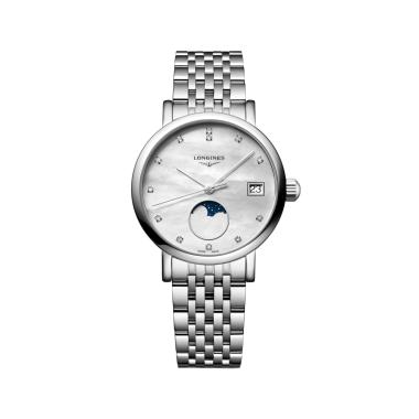 Damenuhr, Quarzwerk, Longines Longines Elegant Collection Moonphase