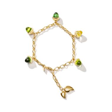 Armschmuck, Gelbgold, Tamara Comolli MIKADO Armband Flamenco Charm 'Rainforest'