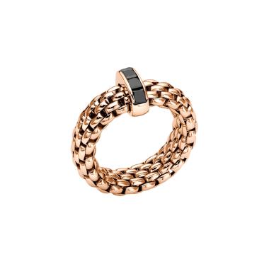 Ringe, Roségold, FOPE Vendôme Flex'it Ring mit schwarzen Diamanten