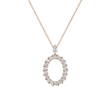 Halsschmuck, Roségold, Chopard L'Heure du Diamant Marquise Anhänger mit Halskette