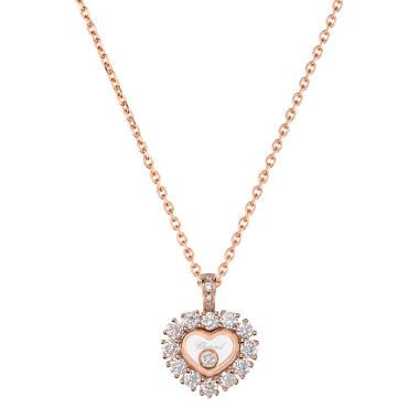 Halsschmuck, Roségold, Chopard Happy Diamonds Icons Joaillerie Anhänger