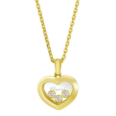 Halsschmuck, Gelbgold, Chopard Happy Diamonds Icons Halskette mit Anhänger