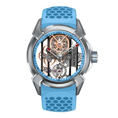 Handaufzug, Jacob&Co EPIC X SKELETON SKY BLUE