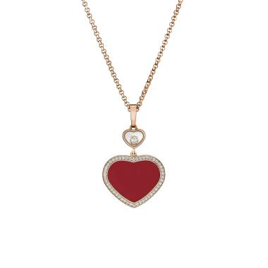 Halsschmuck, Roségold, Chopard Happy Hearts Anhänger mit Halskette